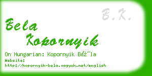 bela kopornyik business card